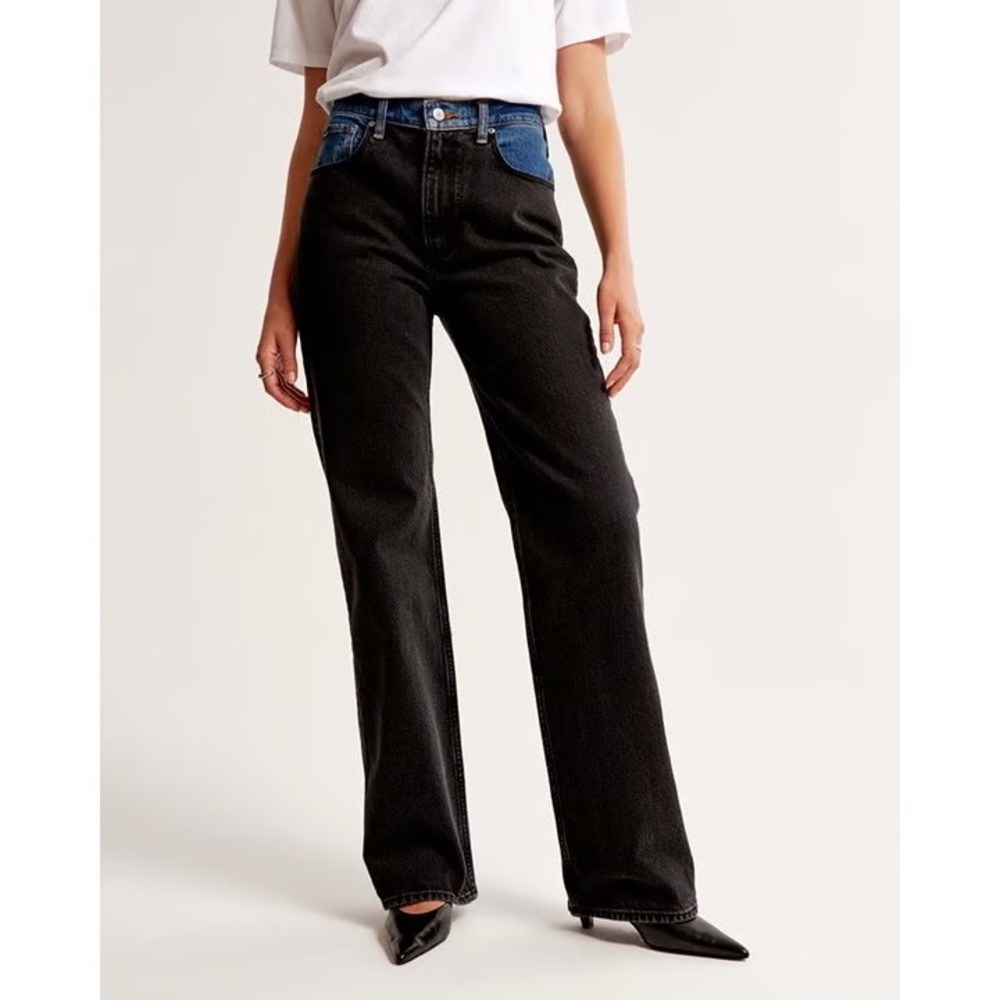 Abercrombie & Fitch 90s High Rise Relaxed Two-Tone Jeans